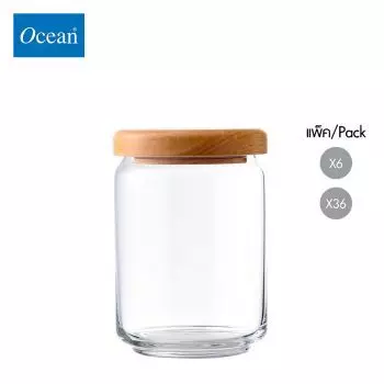 ขวดโหล Storage jar POP JAR650 ml (Wooden Lid) จากโอเชียนกลาส Ocean glass ขวดโหลดีไซน์สวย