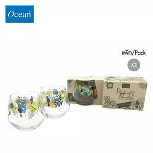 แก้วน้ำ Water glass  DP JUNGLE LEAVES_LEXINGTON ROCK จากโอเชียนกลาส Ocean glass แก้วดีไซน์สวย