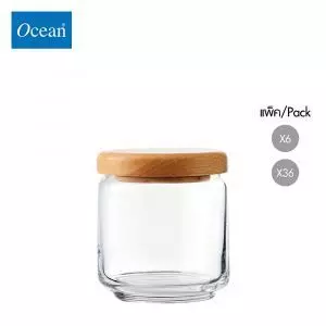 ขวดโหล Storage jar POP JAR500 ml (Wooden Lid) จากโอเชียนกลาส Ocean glass ขวดโหลดีไซน์สวย
