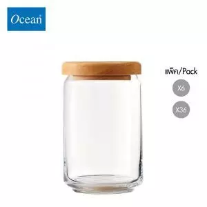 ขวดโหล Storage jar POP JAR750 ml (Wooden Lid) จากโอเชียนกลาส Ocean glass ขวดโหลดีไซน์สวย