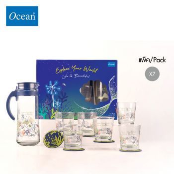 ชุดแก้วน้ำ ชุดของขวัญ Gift set Water glass set GLORIOUS CORAL FAMILY SET จากโอเชียนกลาส Ocean glass ชุดแก้วดีไซน์สวย