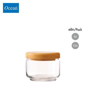 ขวดโหล Storage jar POP JAR325 ml (Wooden Lid)  จากโอเชียนกลาส Ocean glass ขวดโหลดีไซน์สวย