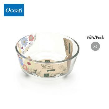 ชามแก้ว Glass bowl DP MEADOW FLOWER Assurance Bowl 5 3/4 " จากโอเชียนกลาส Ocean glass ชามแก้วดีไซน์สวย