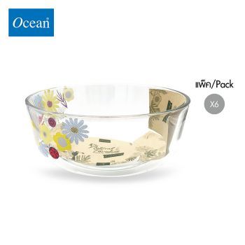 ชามแก้ว Glass bowl DP MEADOW FLOWER Assurance Bowl 7" จากโอเชียนกลาส Ocean glass ชามแก้วดีไซน์สวย