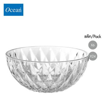 ชามแก้ว Glass bowl DIAMOND BOWL 8"  จากโอเชียนกลาส Ocean glass ชามแก้วดีไซน์สวย