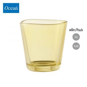 แก้วน้ำ Water glass CENTIQUE DOUBLE ROCK SUMMER YELLOW 345 ml จากโอเชียนกลาส Ocean glass แก้วดีไซน์สวย