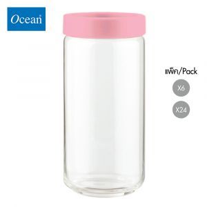 ขวดโหล Storage jar STAX JAR 1000 ml (PINK) จากโอเชียนกลาส Ocean glass ขวดโหลดีไซน์สวย